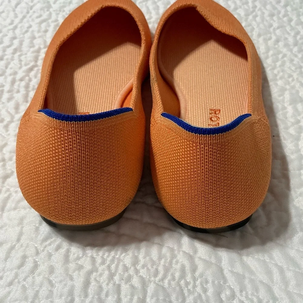 EUC Rothy's Round Toe Flats Tangerine Slip On Shoes Size 8.5